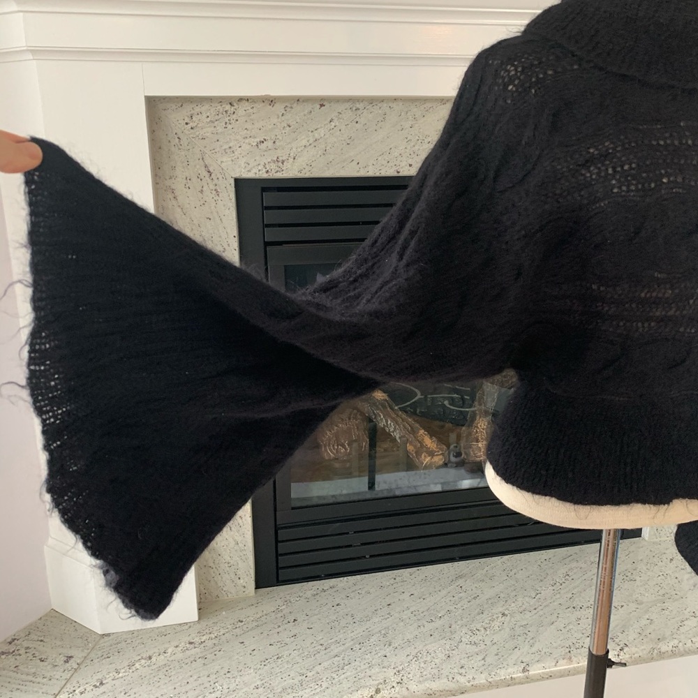 Pedro Del Hierro black mohair wide sleeve sweater - Picture 2 of 4